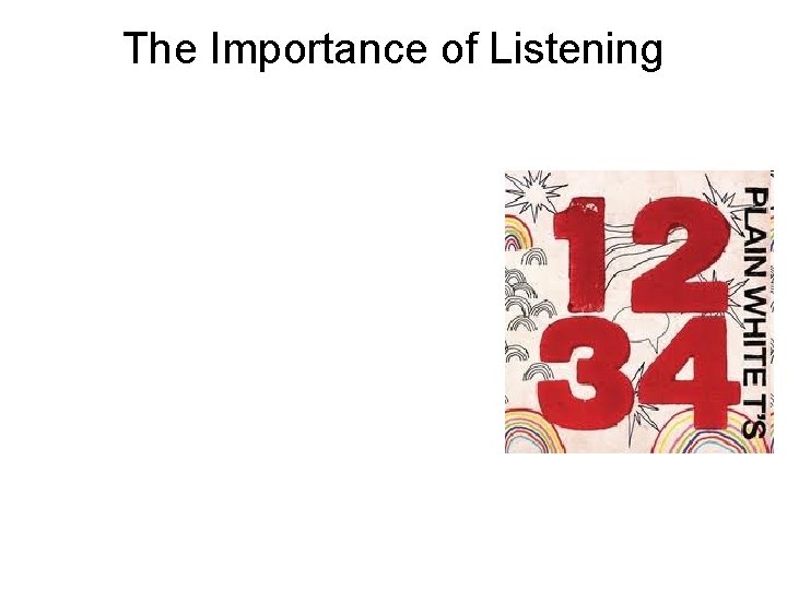 The Importance of Listening The Importance of Listening