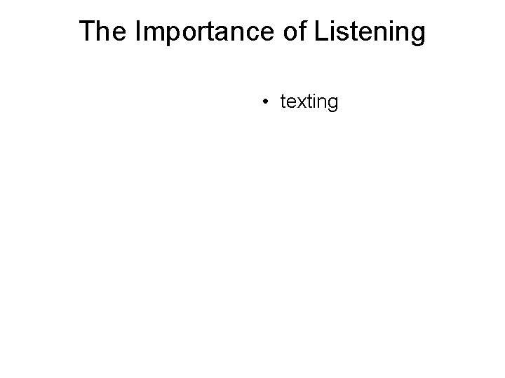 The Importance of Listening • texting The Importance of Listening • texting