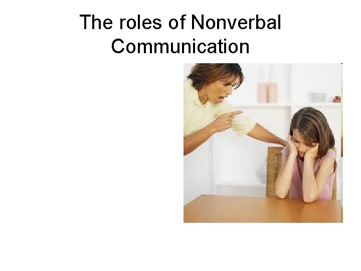The roles of Nonverbal Communication The roles of Nonverbal Communication
