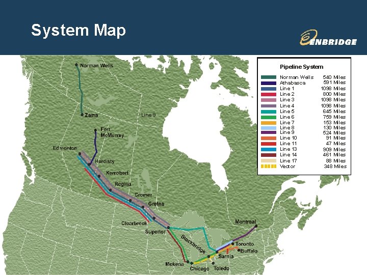 System Map Pipeline System Line 9 Norman Wells Athabasca Line 1 Line 2 Line