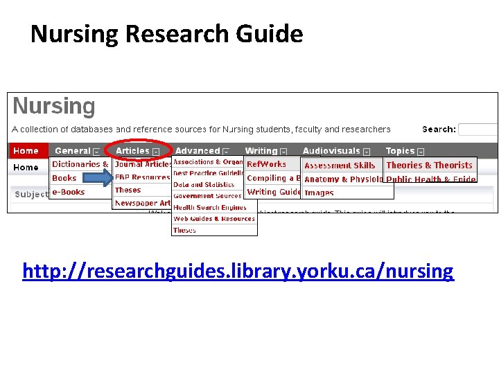 Nursing Research Guide http: //researchguides. library. yorku. ca/nursing 