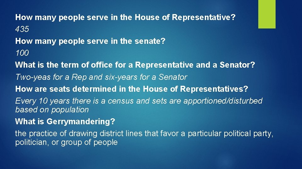 How many people serve in the House of Representative? 435 How many people serve