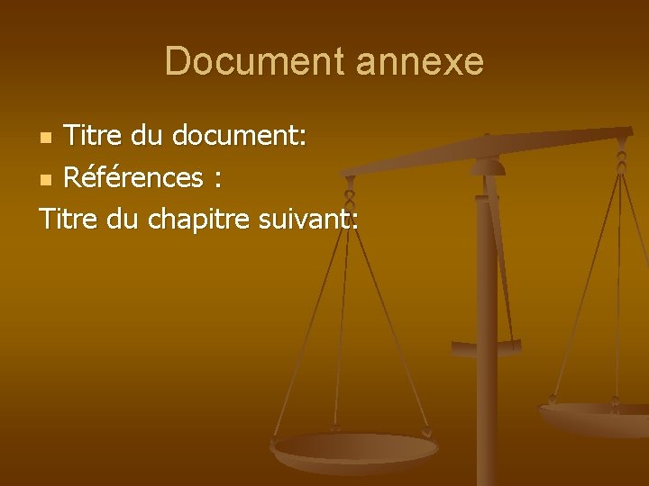 Document annexe Titre du document: n Références : Titre du chapitre suivant: n 