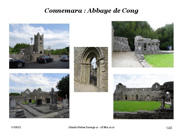 Connemara : Abbaye de Cong 1/1/2022 Irlande Nature Sauvage 21 - 28 Mai 2017