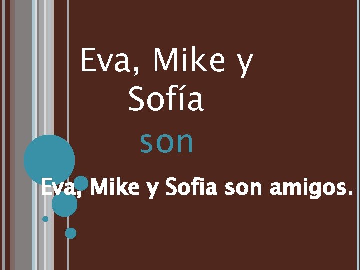 Eva, Mike y Sofía son Eva, Mike y Sofia son amigos. 