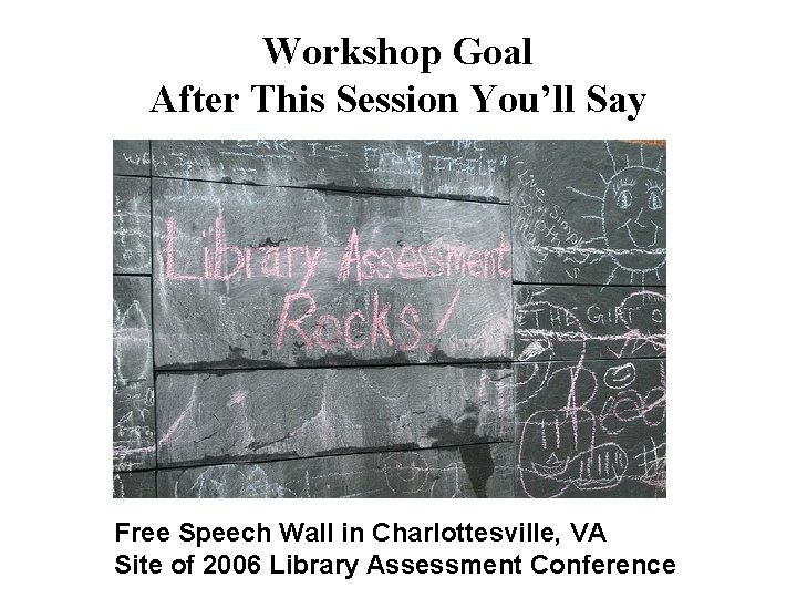 Workshop Goal After This Session You’ll Say Free Speech Wall in Charlottesville, VA Site