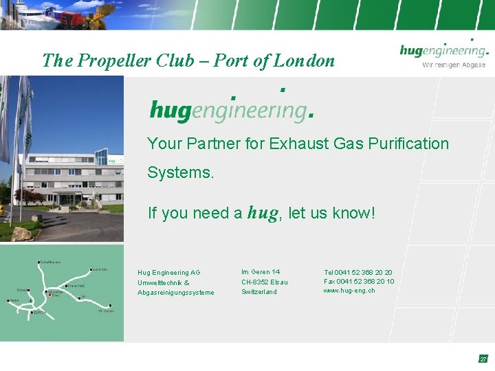 The Propeller Club – Port of London Your Partner for Exhaust Gas Purification Systems.