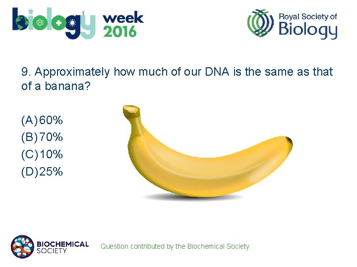 9. Approximately how much of our DNA is the same as that of a