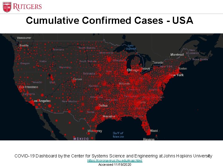 Cumulative Confirmed Cases - USA 4 COVID-19 Dashboard by the Center for Systems Science