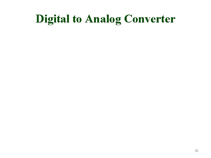 Digital to Analog Converter 20 