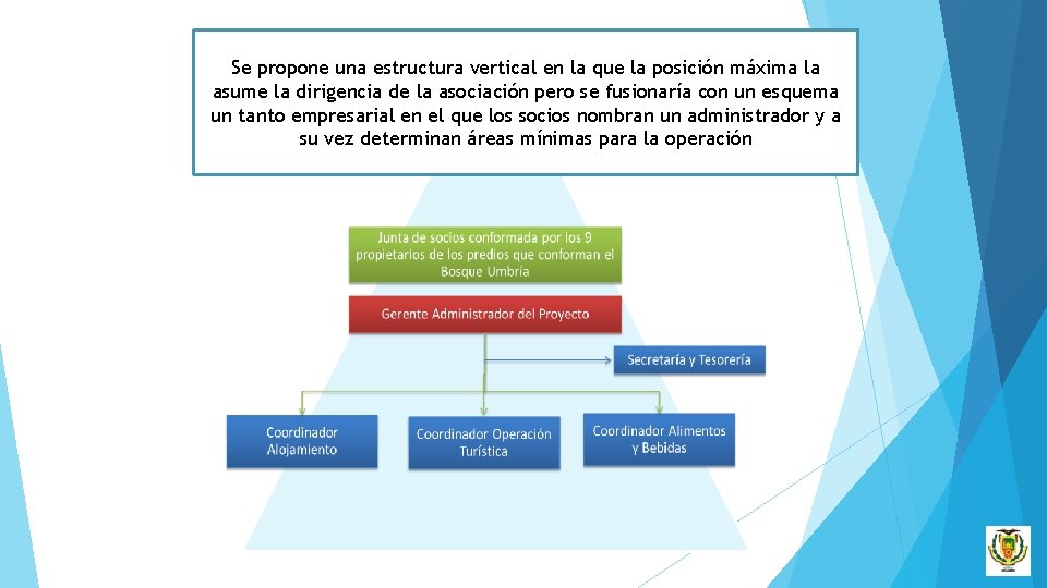 Se propone una estructura vertical en la que la posición máxima la asume la