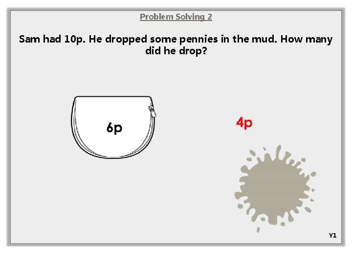 Problem Solving 2 Sam had 10 p. He dropped some pennies in the mud.