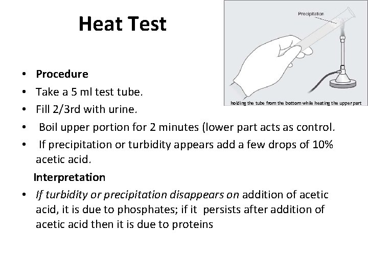 Heat Test Procedure Take a 5 ml test tube. holding the tube from the