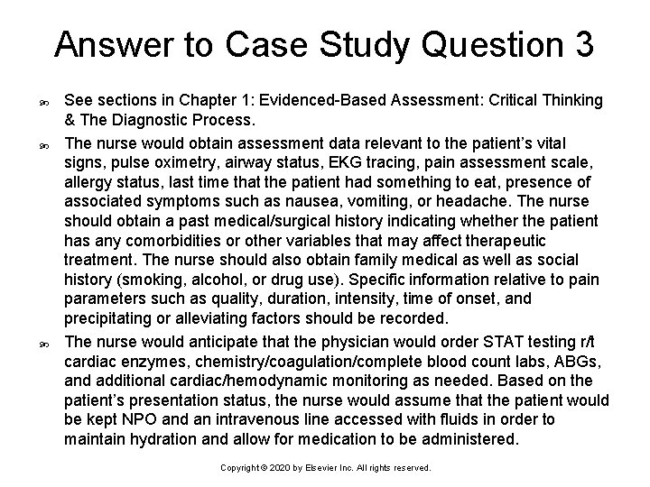 Answer to Case Study Question 3 See sections in Chapter 1: Evidenced-Based Assessment: Critical
