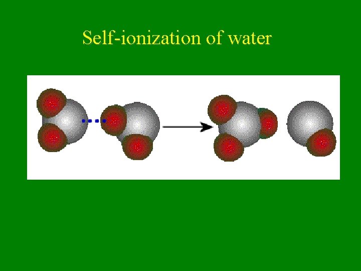 Self-ionization of water 