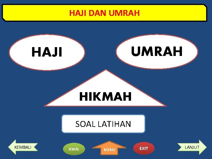 HAJI DAN UMRAH HAJI HIKMAH SOAL LATIHAN KEMBALI AWAL MENU EXIT LANJUT 