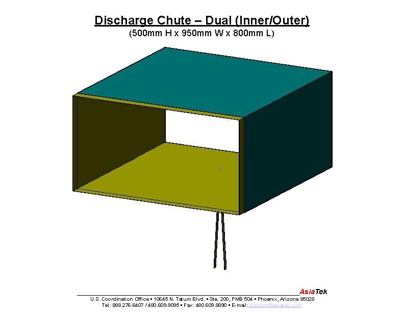 Discharge Chute – Dual (Inner/Outer) (500 mm H x 950 mm W x 800