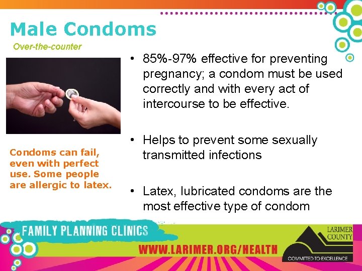 Male Condoms Over-the-counter Condoms can fail, even with perfect use. Some people are allergic