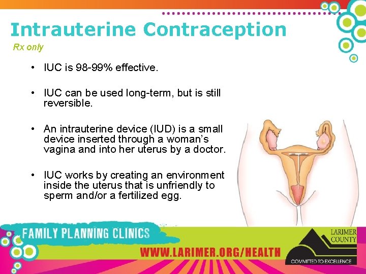 Intrauterine Contraception Rx only • IUC is 98 -99% effective. • IUC can be