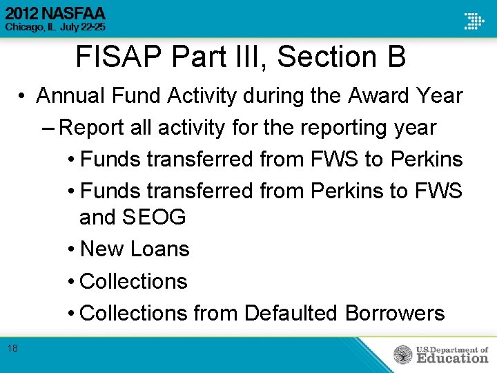 FISAP Part III, Section B • Annual Fund Activity during the Award Year – FISAP Part III, Section B • Annual Fund Activity during the Award Year –