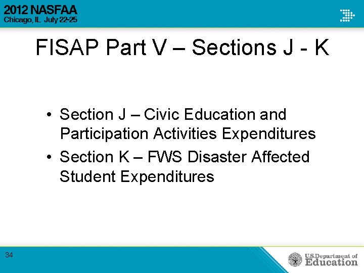 FISAP Part V – Sections J - K • Section J – Civic Education FISAP Part V – Sections J - K • Section J – Civic Education