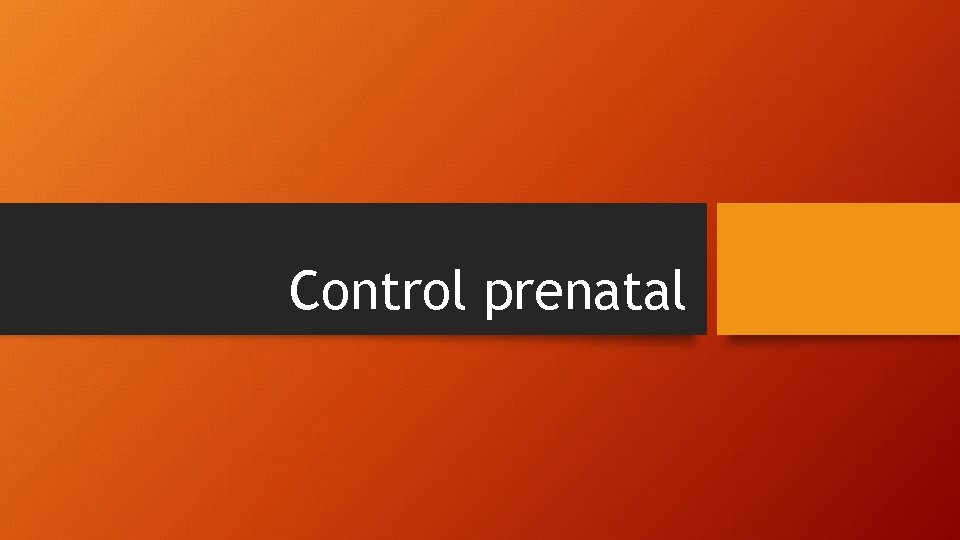 Control prenatal 