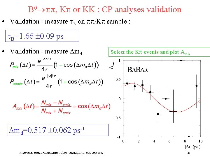 B 0 , K or KK : CP analyses validation • Validation : measure