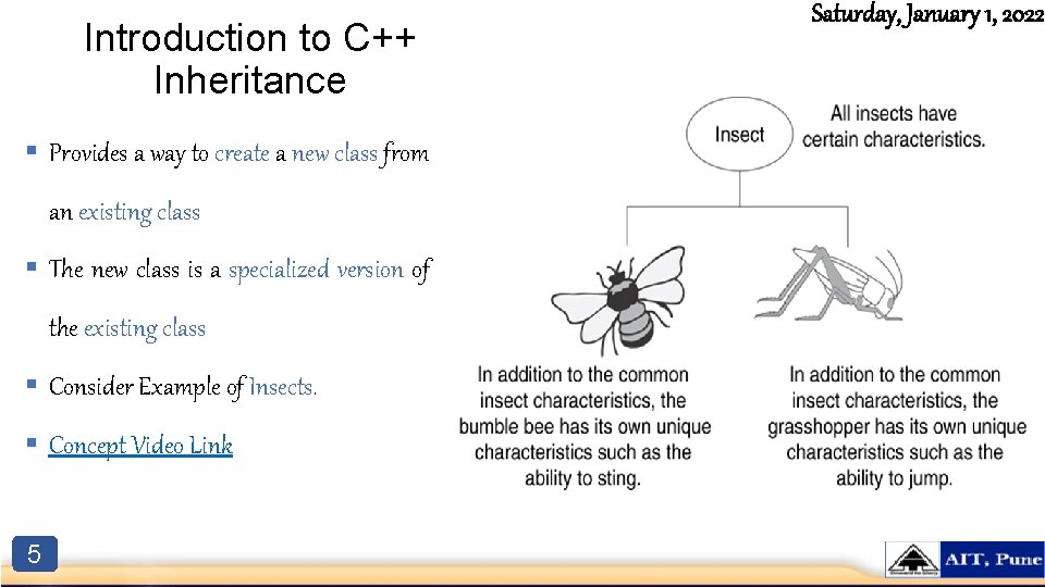 Introduction to C++ Inheritance § Provides a way to create a new class from Introduction to C++ Inheritance § Provides a way to create a new class from