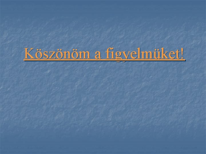 Köszönöm a figyelmüket! 