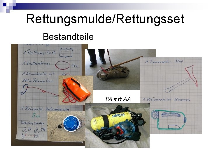 Rettungsmulde/Rettungsset Bestandteile PA mit AA 