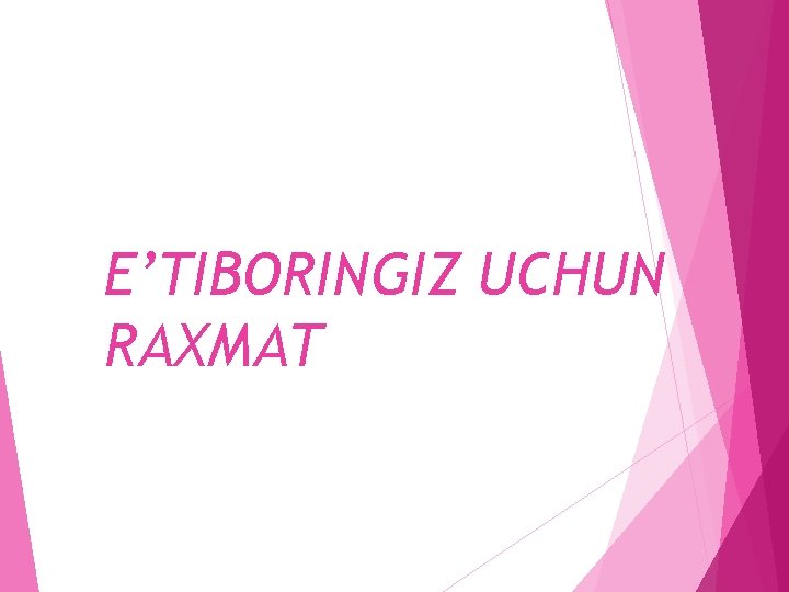 E’TIBORINGIZ UCHUN RAXMAT 