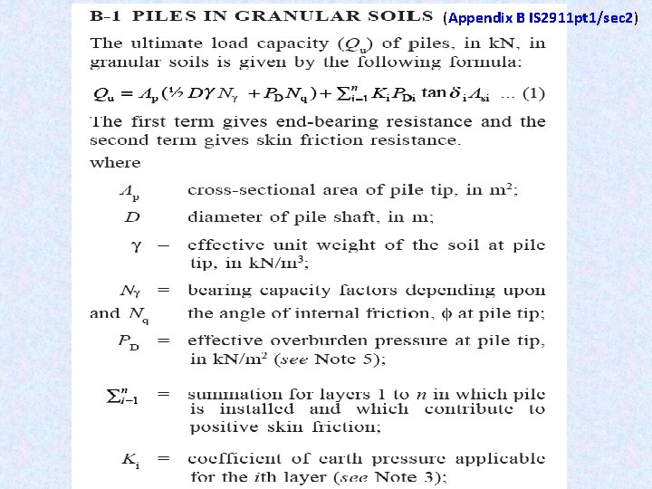 (Appendix B IS 2911 pt 1/sec 2) 