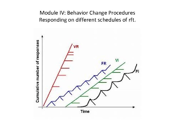 Module IV: Behavior Change Procedures Responding on different schedules of rft. 