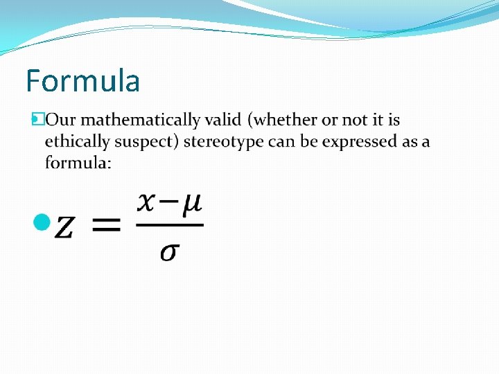 Formula � 