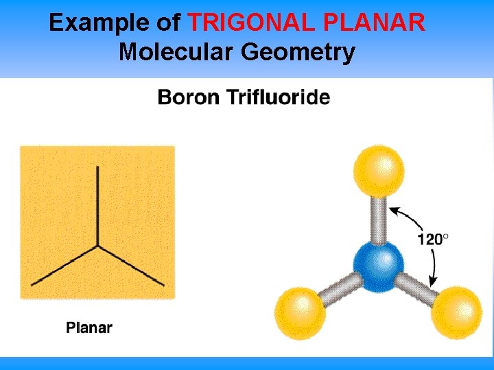 Example of TRIGONAL PLANAR Molecular Geometry  Example of TRIGONAL PLANAR Molecular Geometry