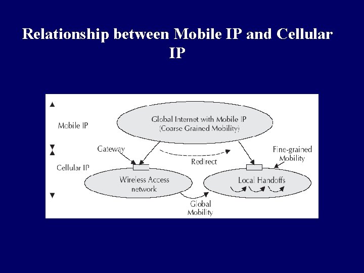 Relationship between Mobile IP and Cellular IP 