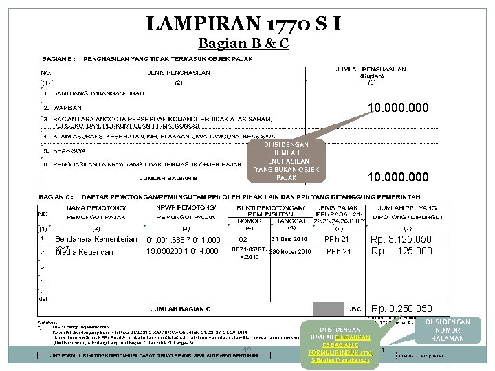 LAMPIRAN 1770 S I Bagian B & C 10. 000 DI ISI DENGAN JUMLAH