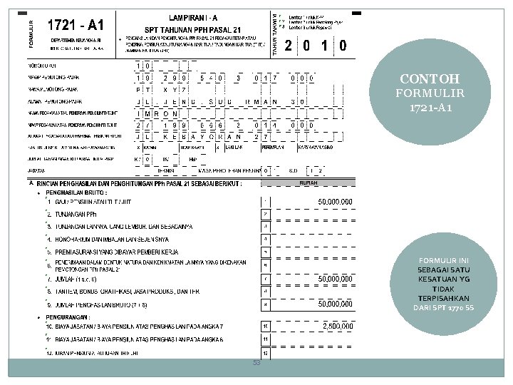 CONTOH FORMULIR 1721 -A 1 FORMULIR INI SEBAGAI SATU KESATUAN YG TIDAK TERPISAHKAN DARI