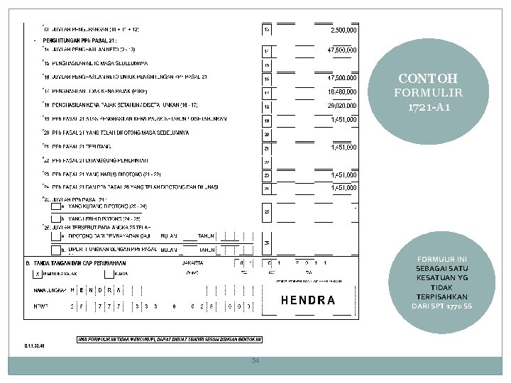 CONTOH FORMULIR 1721 -A 1 FORMULIR INI SEBAGAI SATU KESATUAN YG TIDAK TERPISAHKAN DARI