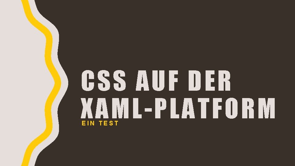 CSS AUF DER XAML-PLATFORM EIN TEST 