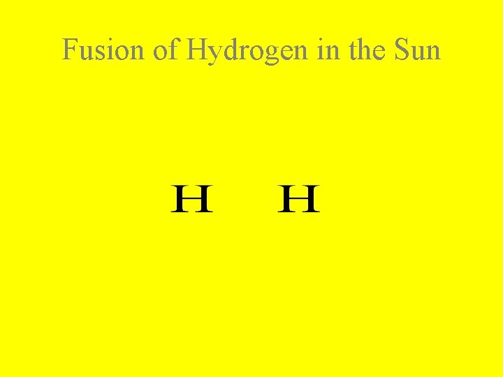 Fusion of Hydrogen in the Sun 