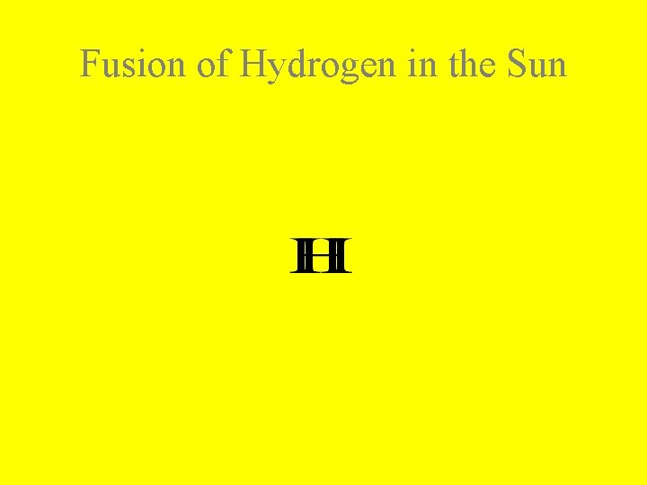 Fusion of Hydrogen in the Sun 