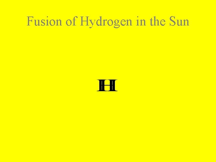 Fusion of Hydrogen in the Sun 