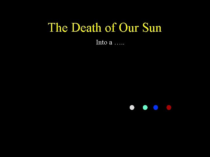 The Death of Our Sun Into a …. . 