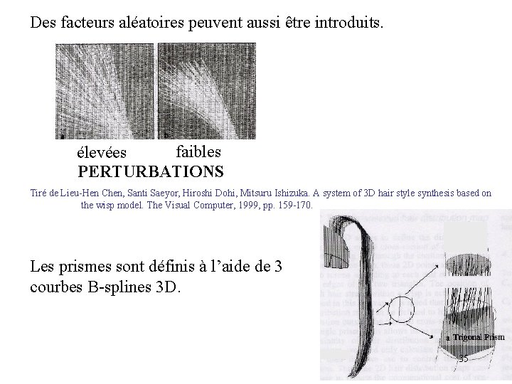 Des facteurs aléatoires peuvent aussi être introduits. faibles élevées PERTURBATIONS Tiré de Lieu-Hen Chen,