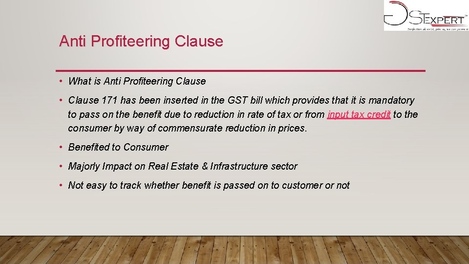 Anti Profiteering Clause • What is Anti Profiteering Clause • Clause 171 has been