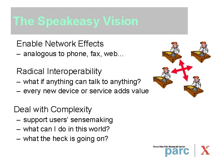 The Speakeasy Vision Enable Network Effects – analogous to phone, fax, web… Radical Interoperability