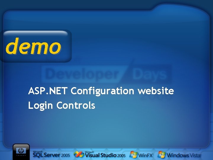 demo ASP. NET Configuration website Login Controls 