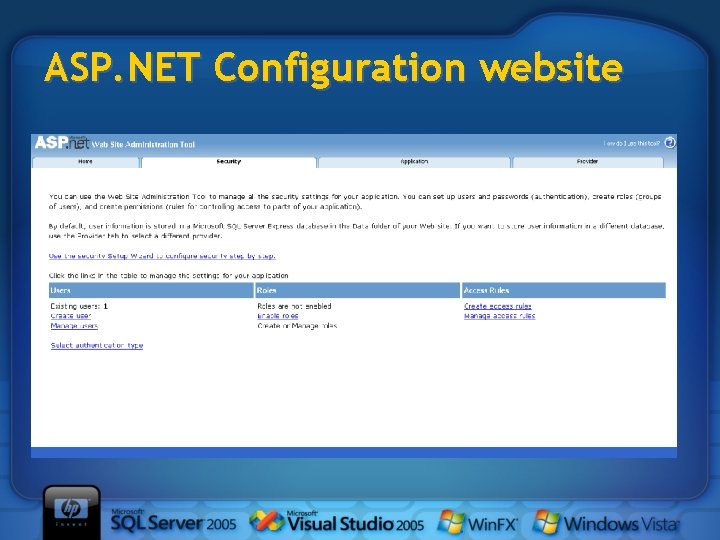 ASP. NET Configuration website 
