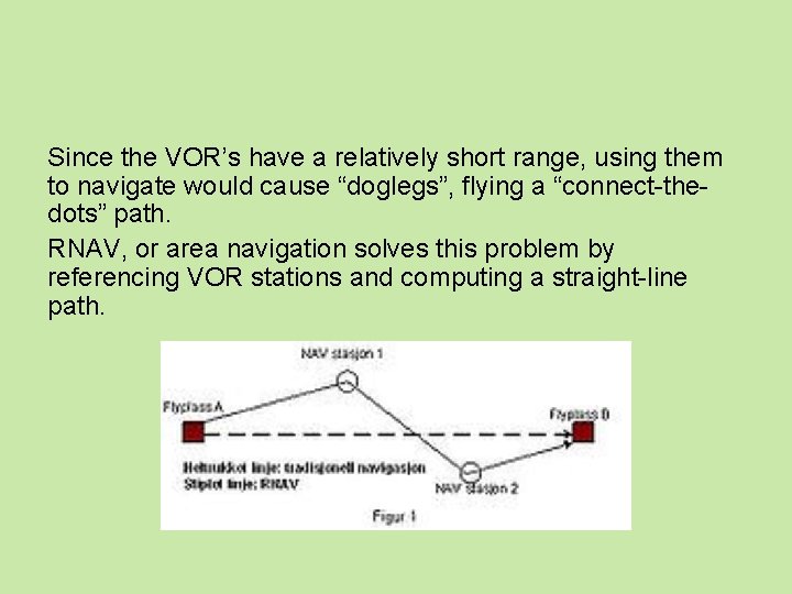 Since the VOR’s have a relatively short range, using them to navigate would cause
